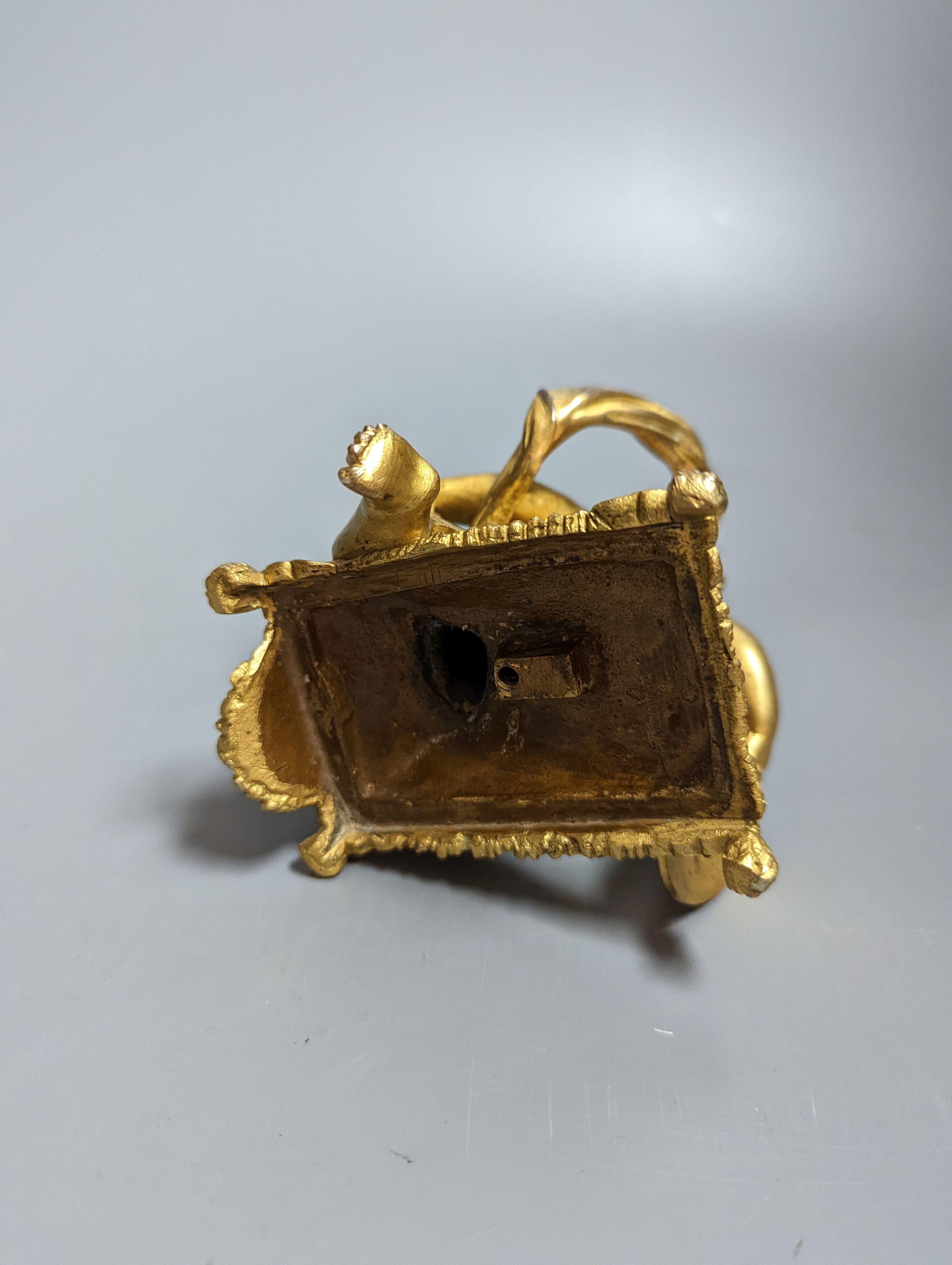 A late 19th century French gilt bronze figural mount 13cm